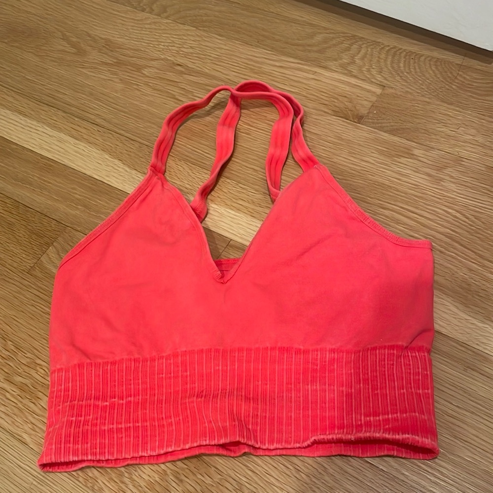 cute red free people bra/ workout top